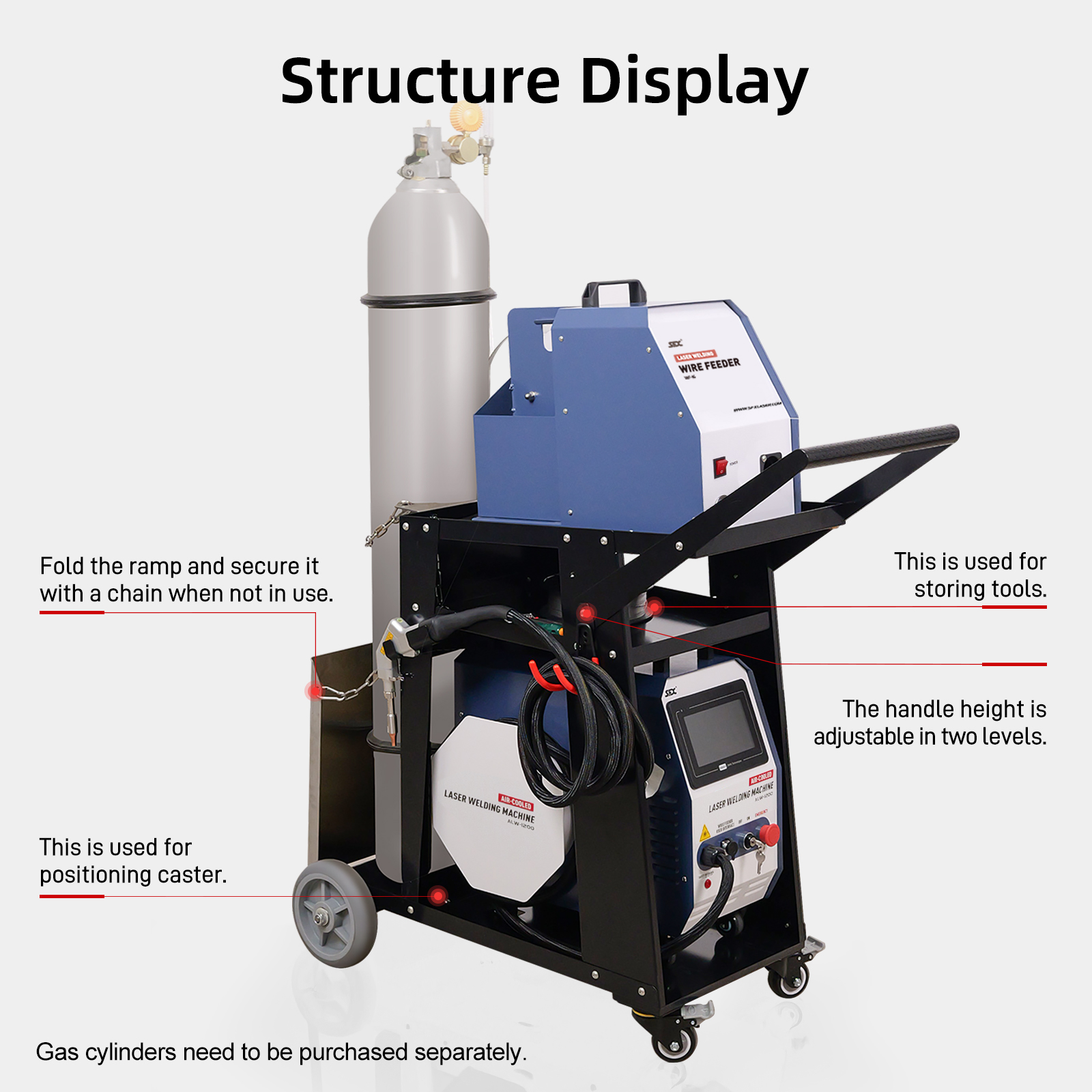 SFX ALW-1200 Air Cooled Laser Welding Machine Portable Laser Welding Cart